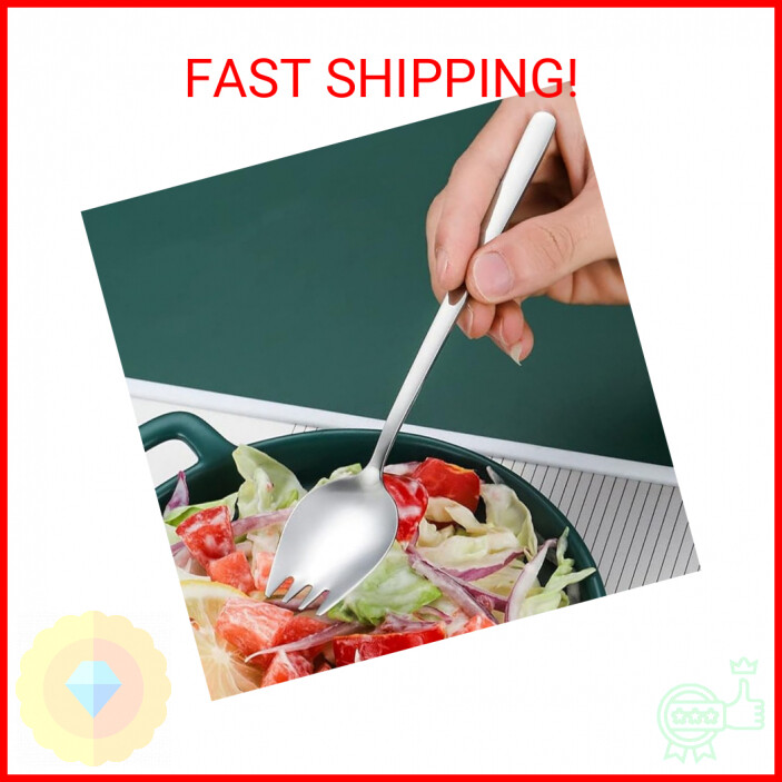 Salad Forks, 4-Pack 18/10 Stainless Steel Sporks, 7.4-Inch Long Handle Dinner Fo