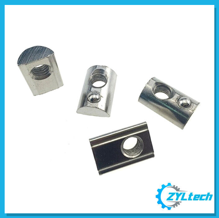 100x ZYLtech Spring Loaded T-Nuts for 2020 Aluminum Extrusion - M4 or M5