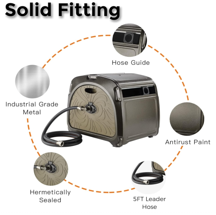 Giraffe Tools Garden Hose Reel Box Water Hose Reel Box For Outside Hideaway Hose