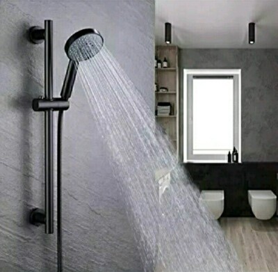 KES Shower Slide Bar, Adjustable Handheld Shower Holder, Matte Black With Hose
