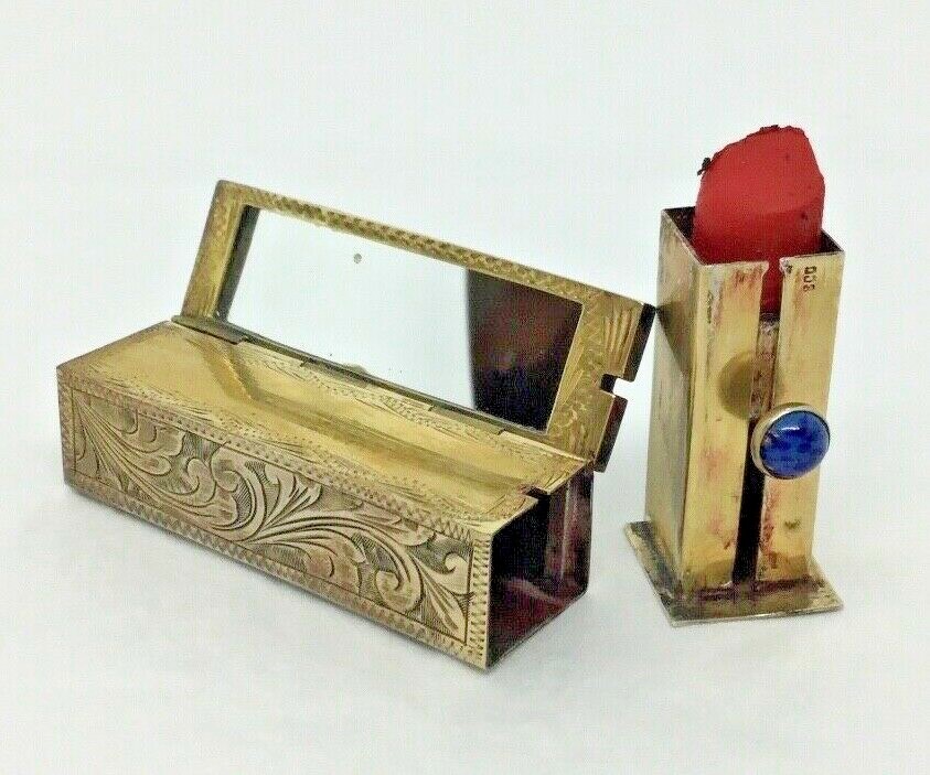 Vintage Italian 800 Silver Enamel Lipstick Case Compact Galletti Coppini Fallaci