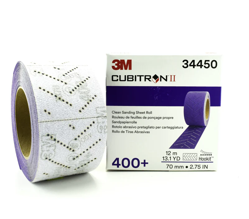 3M (34450) Cubitron II Hookit Velcro Clean Sandpaper Sheet Roll, 400 Grit
