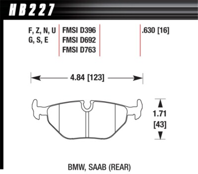 Hawk Performance HB227G.630 Disc Brake Pads - Rear