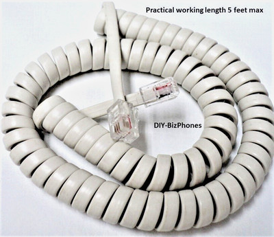 Partner Phone Handset Cord Series 1 18D Euro Avaya AT&T Receiver Off White 9Ft