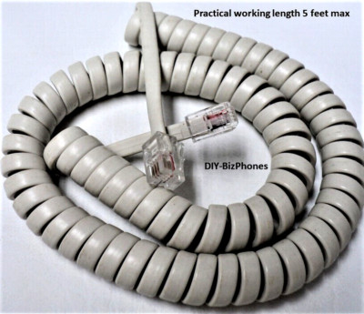 Spirit Phone Handset Cord Receiver Curly AT&T Avaya Lucent ATT Misty Cream 9Ft