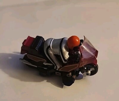 Tyco Maroon/Silver Motorcycle Slot Car