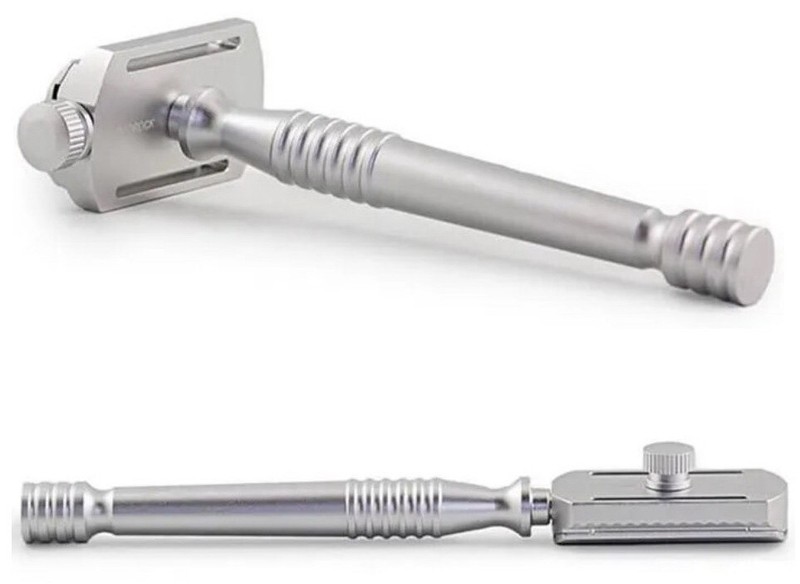 Razorock Verstellbarer Rasierhobel Switch Silver Aluminium Friseurrasierer