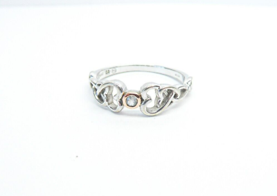 Clogau Gold Silver 9ct Rose Gold Lovespoon Ring size O eBay