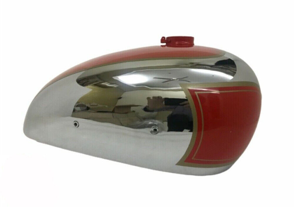 For Panther M100 600cc Red Painted Chrome Gas Fuel Petrol Gas Tank 1947-1953 