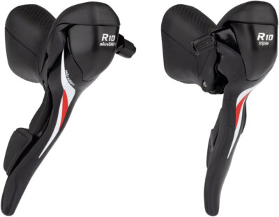 microSHIFT R10 Drop Bar Shift Lever Set - 3 x 10-Speed,  Compatible, Black