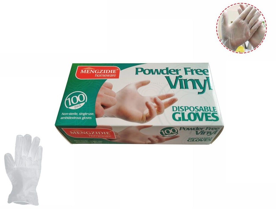 100 pz Guanti Monouso Secureglove In Vinile Bianco Taglia M dfh