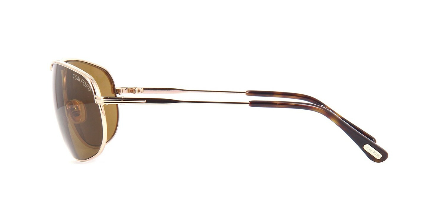 Pre-owned Tom Ford Gabe Ft 0774 Shiny Rose Gold/brown (28e) Sunglasses