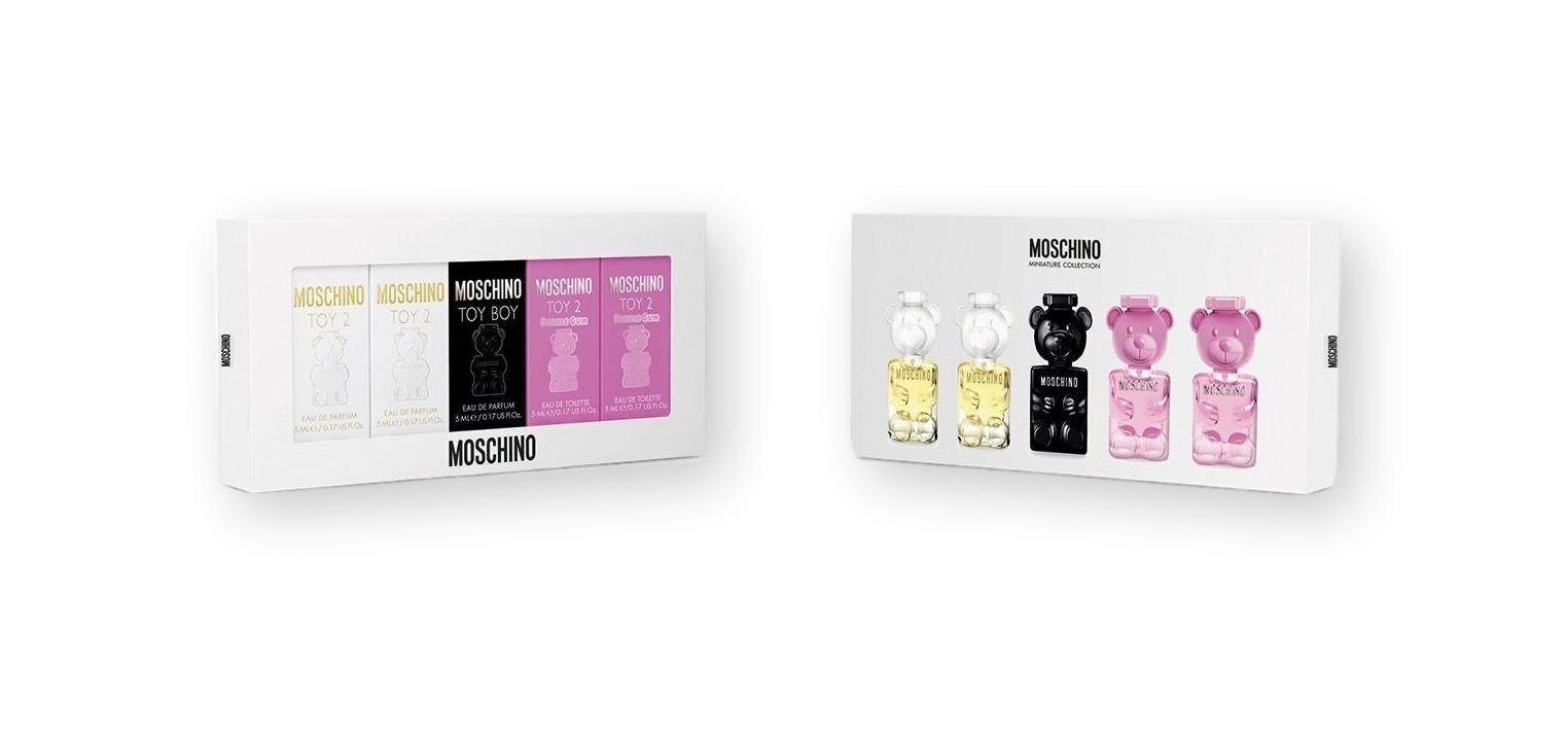 【送料&関税込】Moschino Set Of Five Pins Moschino Toy 5 Piece Miniature Gift Set for men and women