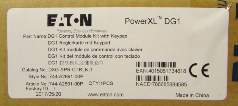 Eaton Cutler Hammer Dxg Spr Ctrlkit Powerxl Dg1 Control Module Kit 744 A2691 00p