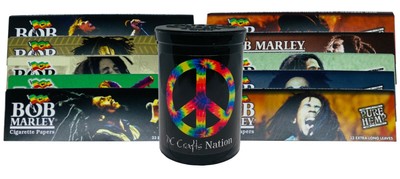 Bob Marley King Size Rolling Papers 10 Packs & Child Resistant Fresh Kettle