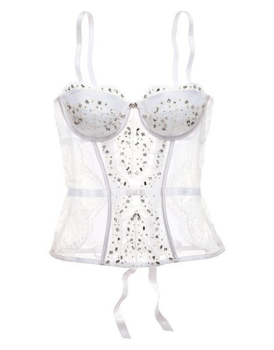 LITKOVSKA/リトコフスカ/GALLERY CORSET/トップス/34/コットン/ホワイト// Ruched Lace-Up Corset Top in White | Parallel