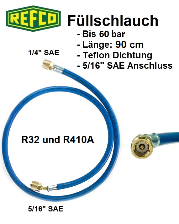 Refco High Quality Füllschlauch R32, R410A,  5/16