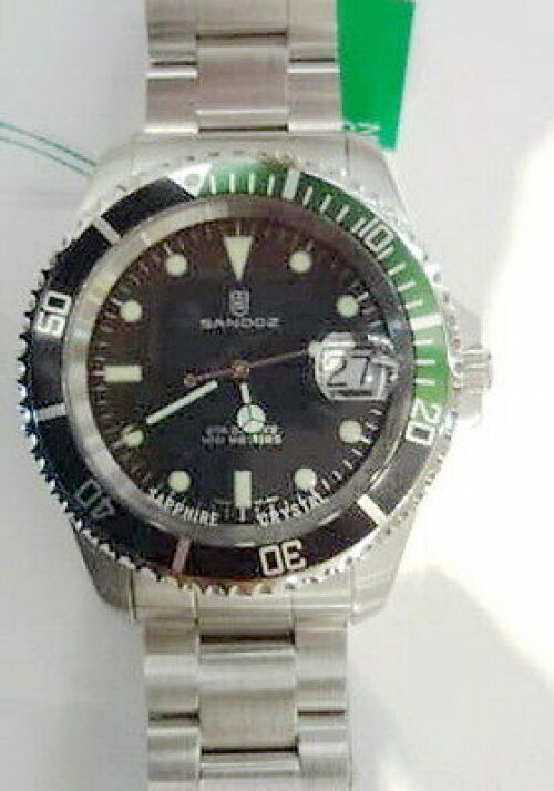 Pre-owned Sandoz 25 Jewels 100m Diving Quartz Men's Watch 393938-qz