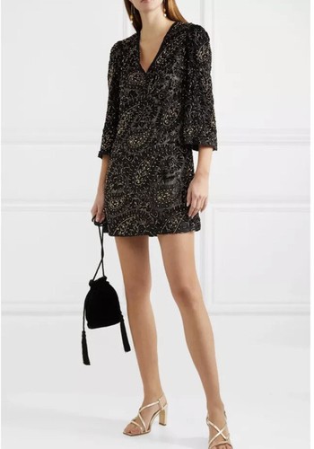 

ALICE + OLIVIA Бархатное мини-платье с узором пейсли, украшенное бисером Riska 695 ₽, Черный