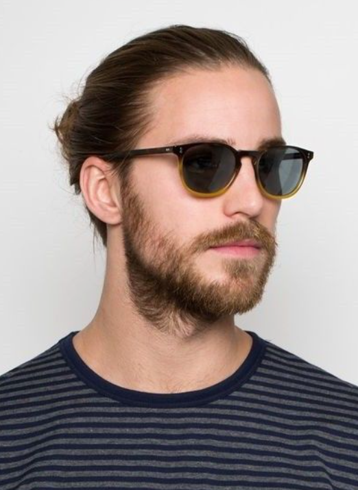 Pre-owned Oliver Peoples Keenan 51mm Polarized Sun In 362 Horn Ov5418su Msrp$532 Rarefind In Canarywood Cobalto
