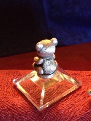 Pewter Russ Berrie Teddy Bear - Miniature