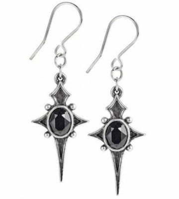 Sterne Leben Earrings, Droppers, Stars Alive, Cross Gothic Gift, Alchemy England
