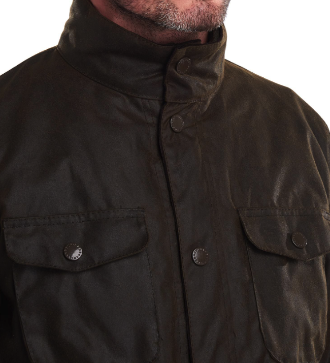 Pre-owned Barbour Ogston Wax Jacket W/ Elbow Patches Olive Msrp$625 Rugged Sophistication In Green