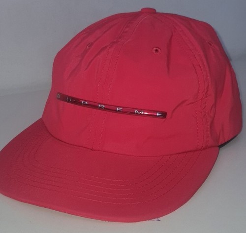 SS17 Supreme x Champion Embroidered Logo red 5-panel hat cap