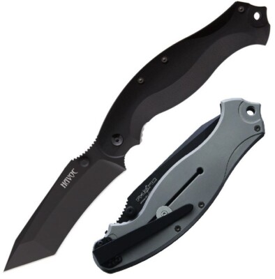 Fox Havoc Framelock Folding Knife 4'' Bohler N690 Steel Blade Black G10 Handle