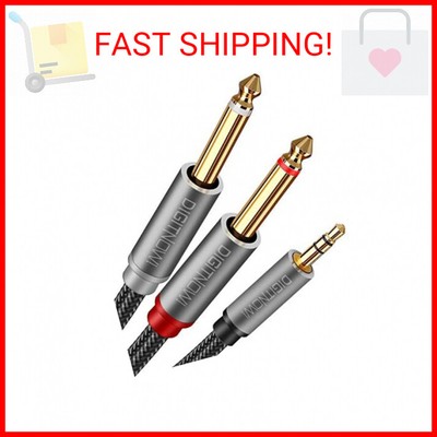 DIGITNOW 3.5mm 1/8'' TRS to Dual 6.35mm 1/4'' TS Mono Stereo Y-Cable Splitter Cord