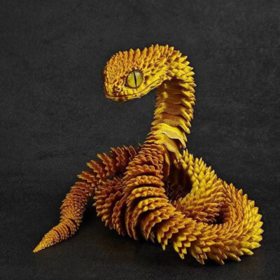 3D Printed Snake Full Articulated Flexible Fidget Animals Toy Desk Car Decor US