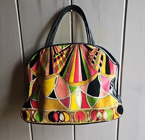 Vtg 1960's Emilio Pucci Velvet Bag Purse Floral Geometric | eBay