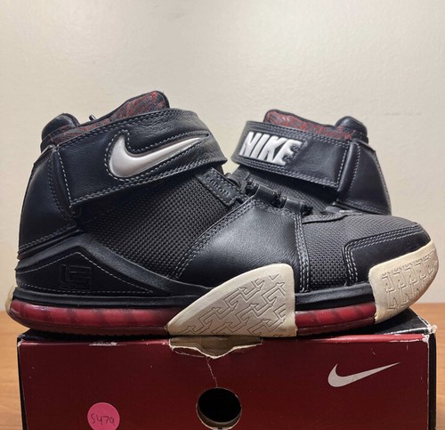 Nike Zoom LeBron 2 II Black Red Crimson Size 7.5 Sneakers w