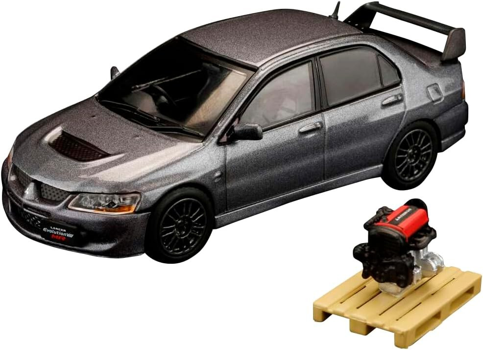 MITSUBISHI LANCER Evolution VIII MR　プラモ 1/64 Mitsubishi Lancer Evolution VIII 8 MR GSR with Engine