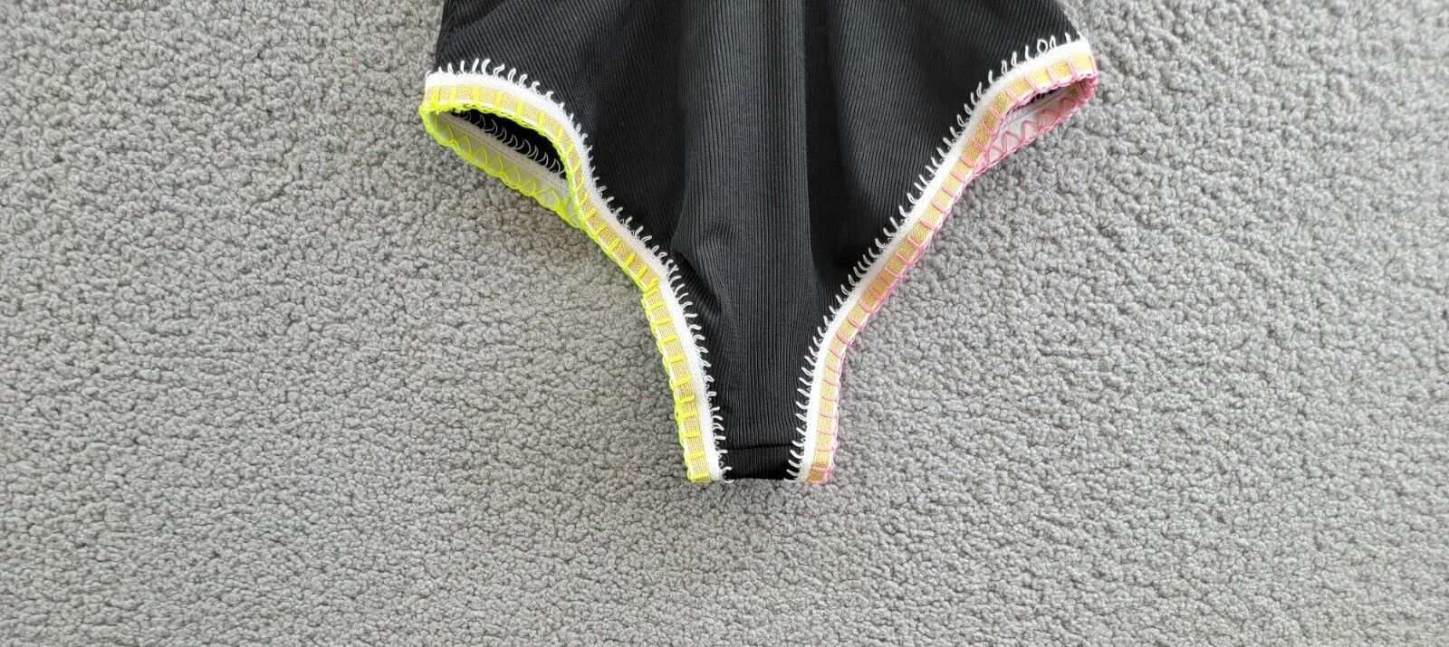 Ferrarini x PQ Crochet-Trim One-Piece Swimsuit Women's S Black Multi Tie Closure - Picture 11 of 13