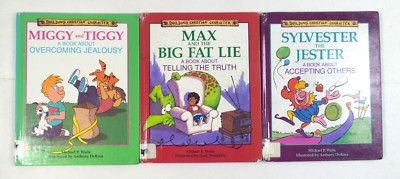 Building Christian Character Lot of 3 Books (HC, 1987-1992) Waite Ex-School Lib.