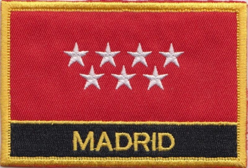 Spain Madrid Flag Embroidered Patch - Sew or Iron on