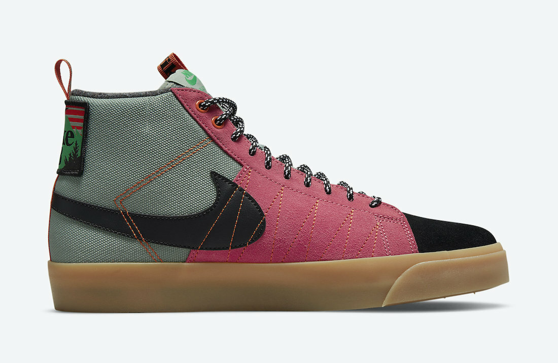 

Мужские кроссовки Nike SB Blazer Mid PRM Acclimate Jade Green Spice Red DC8903-301 размер 10, Multicolor, Nike Sb Blazer