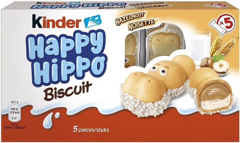 Kinder Happy Hippo - Biscuit GoÃ»T Noisette - 1 Paquet Contient 5 X 20.7g