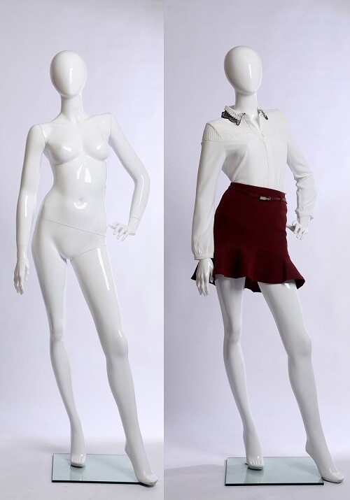 K46980-B Eurotondisplay Abstrakte WeiÃ Glanz Schaufensterpuppe Weiblich New Frau