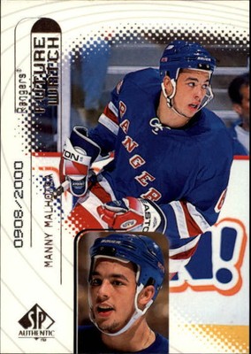1998-99 SP Authentic Rangers Hockey Card #101 Manny Malhotra/2000