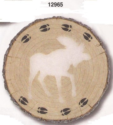 Moose Log Glow Resin Stepping Stone Wall Plaque, NIB [12965] OoP by Spoontiques