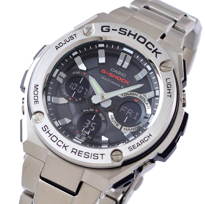 Pre-owned Casio G-shock G-steel Gst-w110d-1ajf Tough Solar Watch Gst-w110d-1a Men's