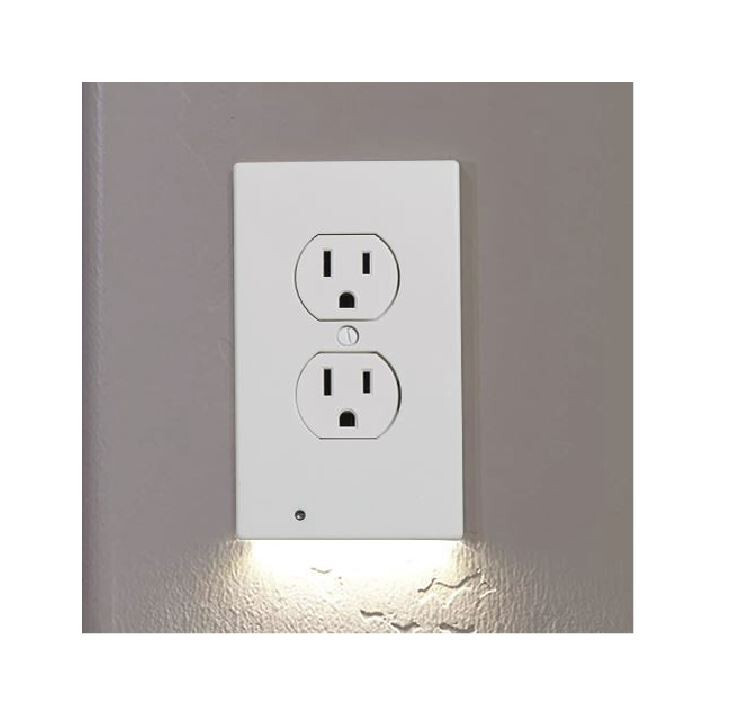 Outlet Night Lights with Built-In LED Night Lights - White Duplex  (2-Pack)