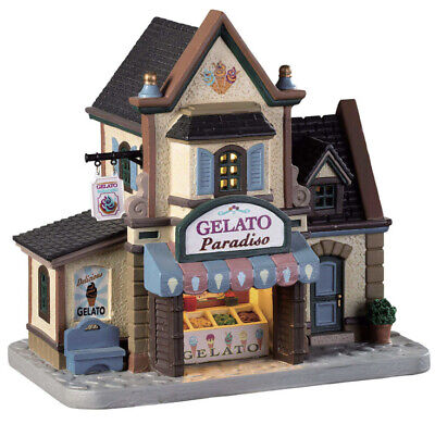 Lemax -GELATO PARADISO Holiday Village Train Lighted Building