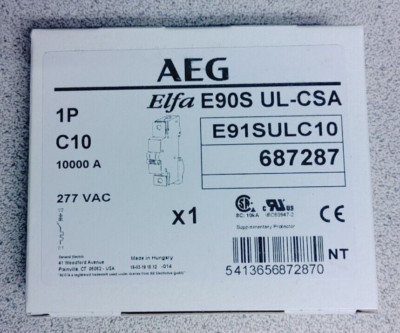 AEG ELFA E90S UL-CSA E91SULC10 CIRCUIT BREAKER 10A 1P 277VAC NEW!! QUANTITY!!