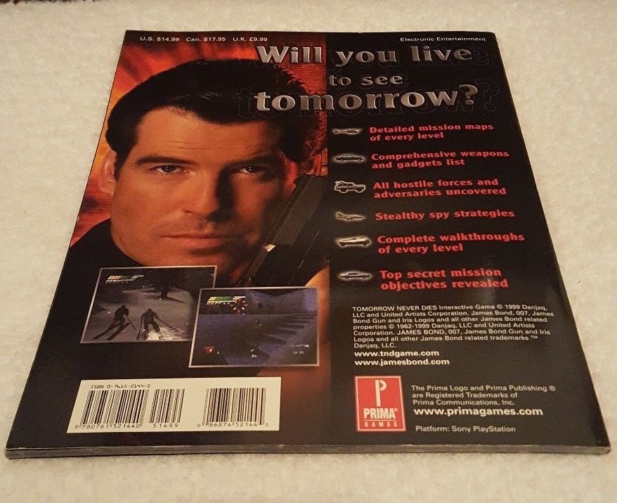 Tomorrow Never Dies PS1 Prima Official Strategy Guide w/ Poster