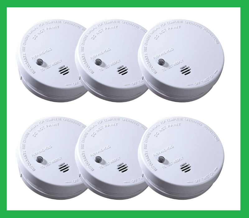 IONIZATION SMOKE ALARM Battery Operated Sensor Home Fire Safety Detector 6 PACK