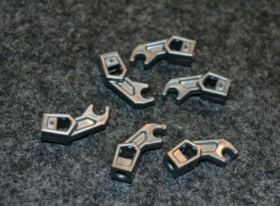 (6) Medium Silver Robot Arm / Extension Brick Bricks ~ Lego ~ NEW ~