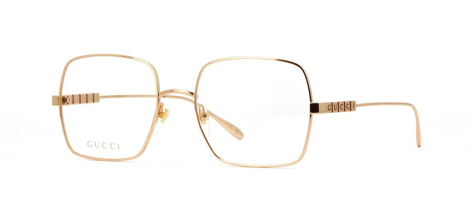 GUCCI EYEWEAR GG スクエアフレーム ゴールドトーン(ブラス) GUCCI EYEWEAR GG スクエアフレーム ゴールドトーン(ブラス